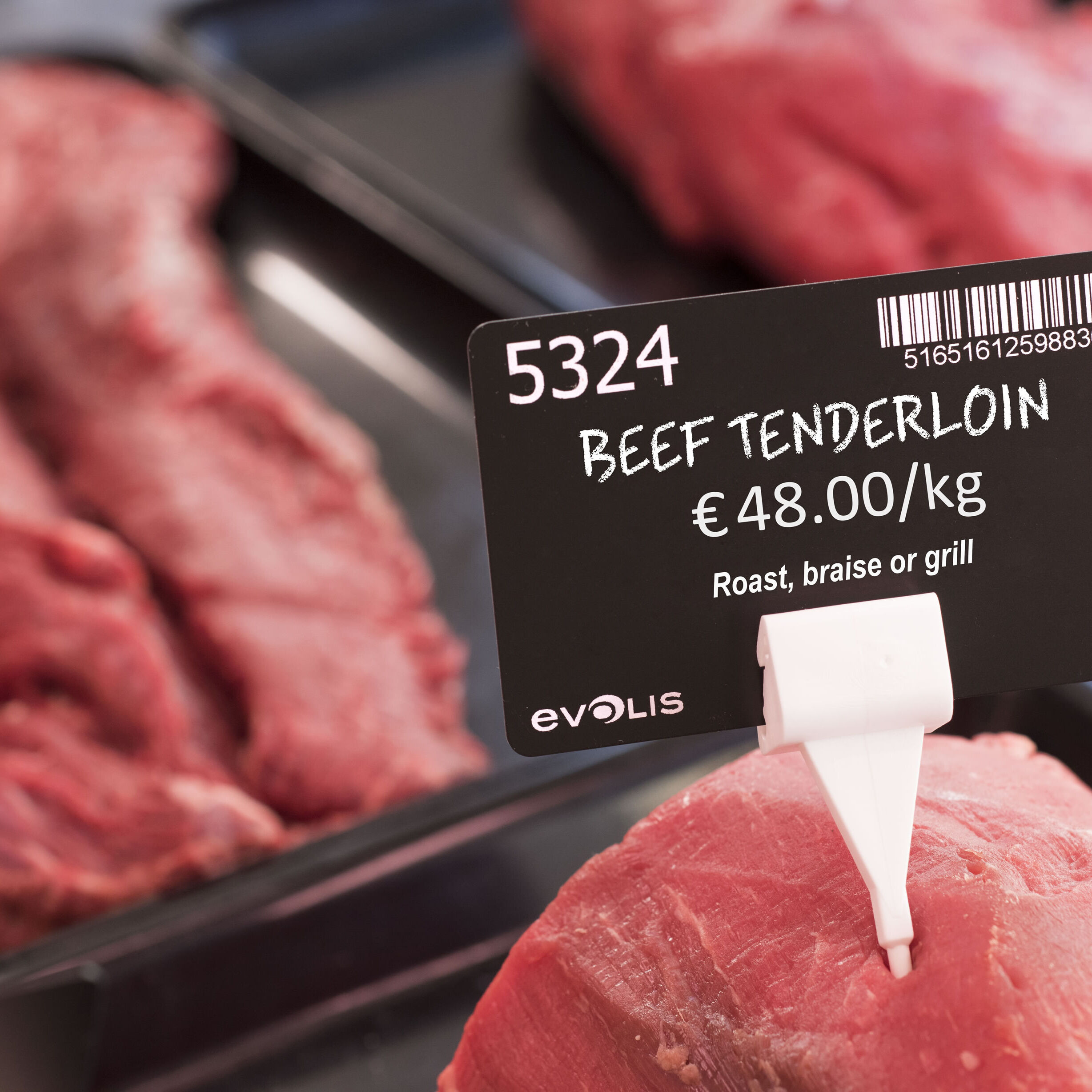 Butcher Beef Price Tag created by Edikio food label printers