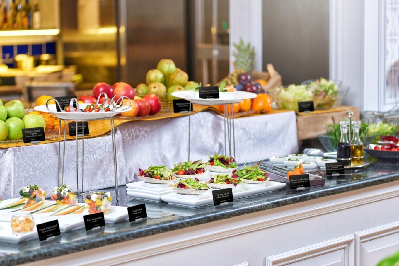 Buffet Display Labels for hotels and restaurants can be easily created with Edikio plastic card printers