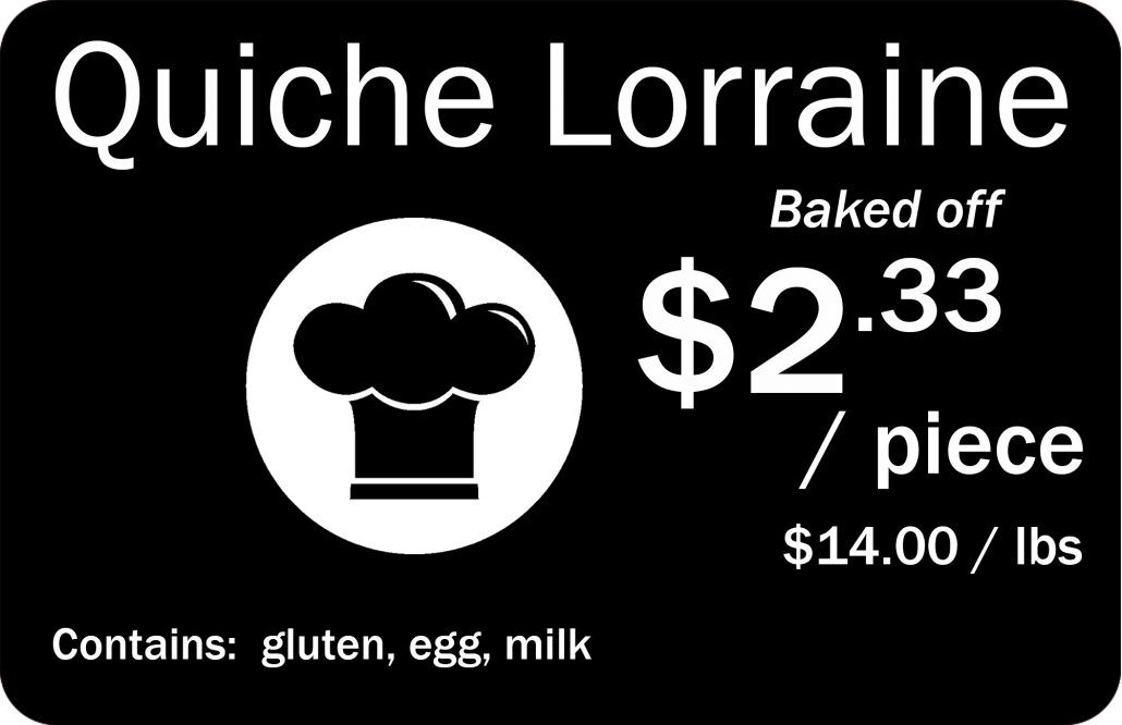 Price Tag Quiche Lorraine created by Edikio